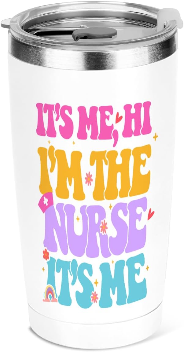 jeilink Nurse Gifts Nursing Practitioner, 20 oz Insulated Tumbler, Tumbler with Lid, Vacuum Travel Coffee Mug Stainless Steel Cup for Cold Hot Drink Gifts for Women Nurse Christmas Birthday