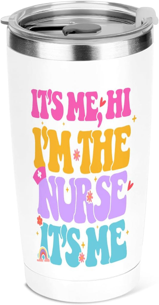 jeilink Nurse Gifts Nursing Practitioner, 20 oz Insulated Tumbler, Tumbler with Lid, Vacuum Travel Coffee Mug Stainless Steel Cup for Cold Hot Drink Gifts for Women Nurse Christmas Birthday