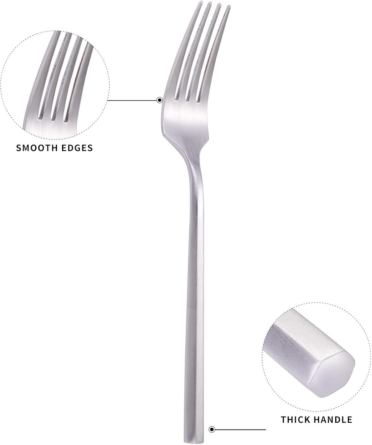 Matte Silverware Set Silver Flatware Set with Hexagon Handle 20 Pieces 18/0 Stainless Steel Cutlery Set Wedding Housewarming Gift Service for 4 (Matt silver)