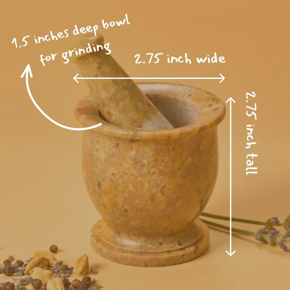 Mini Mortar Pestle Set, Kitchen Tools, Kitchen Countertop Decor, Grinding, Crushing, Herbs, Garlic, Nuts, Spices, Rustic Style, Handcrafted, Made from Soapstone, Natural Beige