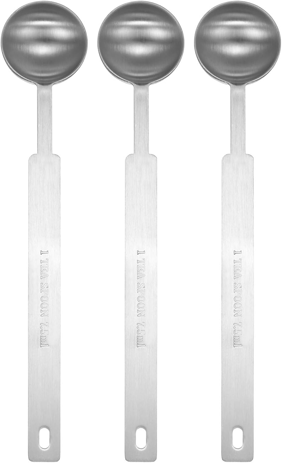 HARFINGTON 3pcs Single Measuring Spoon 1.5tsp (1/2tbsp, 7.5ml) Teaspoon/Tablespoon 430 Stainless Steel Single Tiny Square Bowl Measuring Spoon Long Handle Measure Scoop