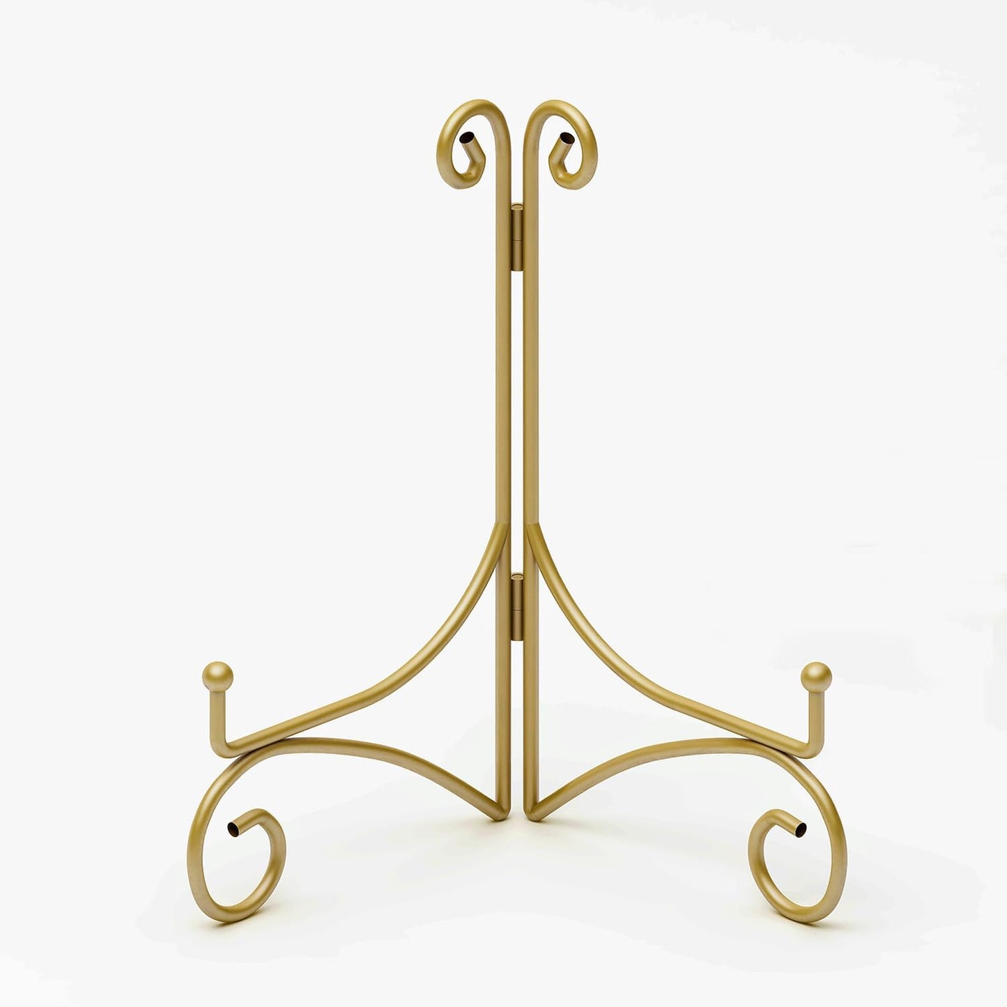 SVENJBB Gold Iron Plate Stand, 10 Inch Plate Holder for Display, Small Metal Plate Display Stands for Cookbook, Picture Frame, Photo, Decorative Plates (10 Inch, 1 Pack)