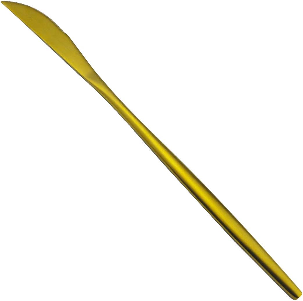 60-Piece Modern Matte Silverware Set, Uniturcky 304 Stainless Steel Flatware Cutlery Set, Elegant Kitchen Utensils Service For 12, Includes Dinner Knives/Spoons/Forks, Gold Satin Finish