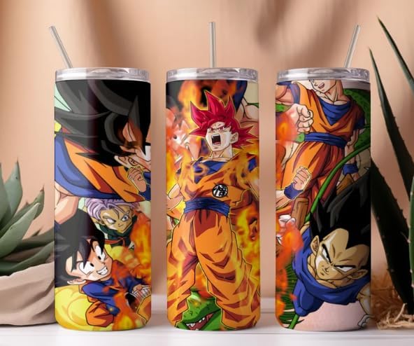 Alpha Printing Tumblers 20oz with Straw- Goku Super Saiyan