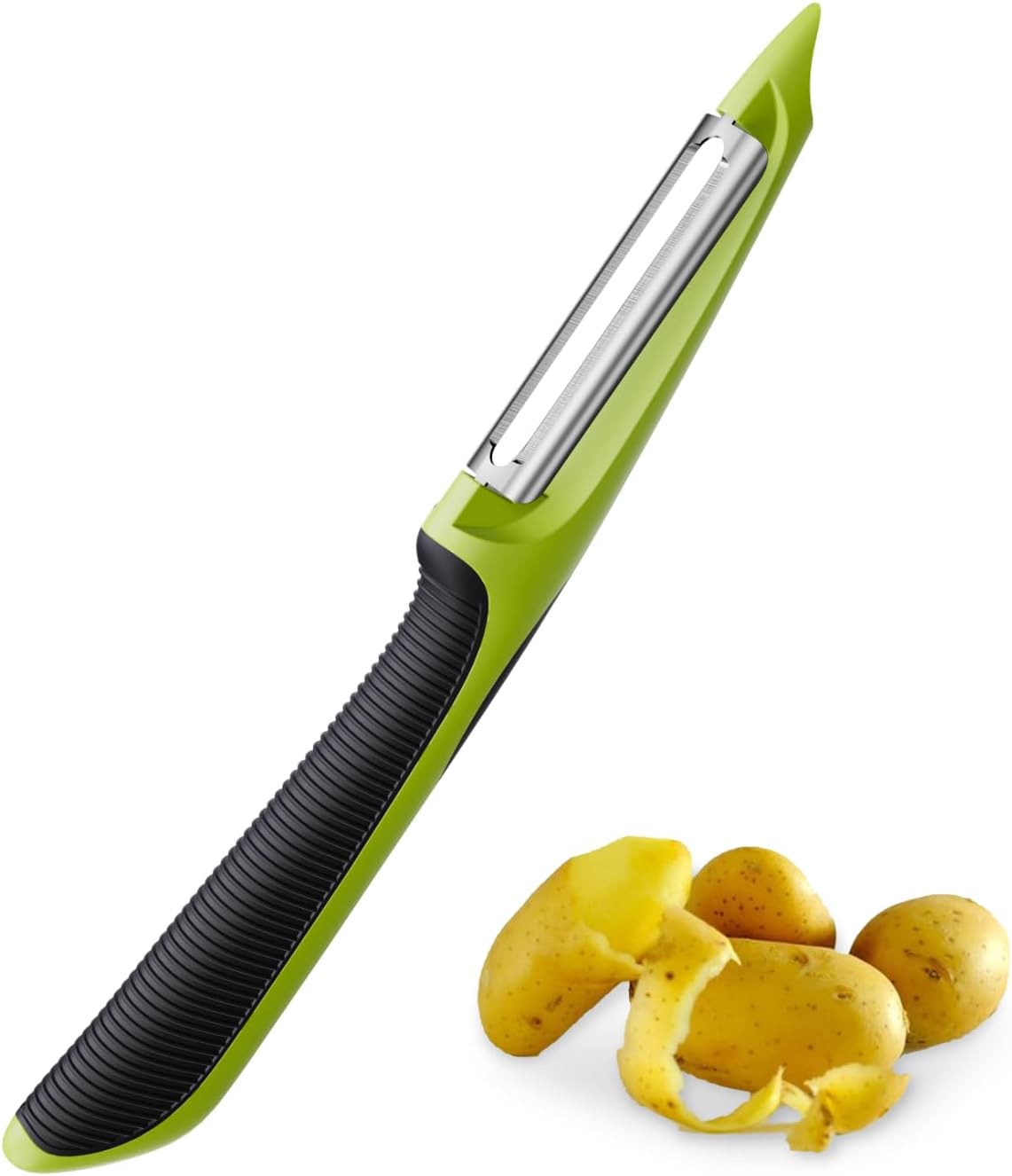 Vegetable Peeler, Swivel Peelers for Kitchen with Non-Slip Grip Handle,Green