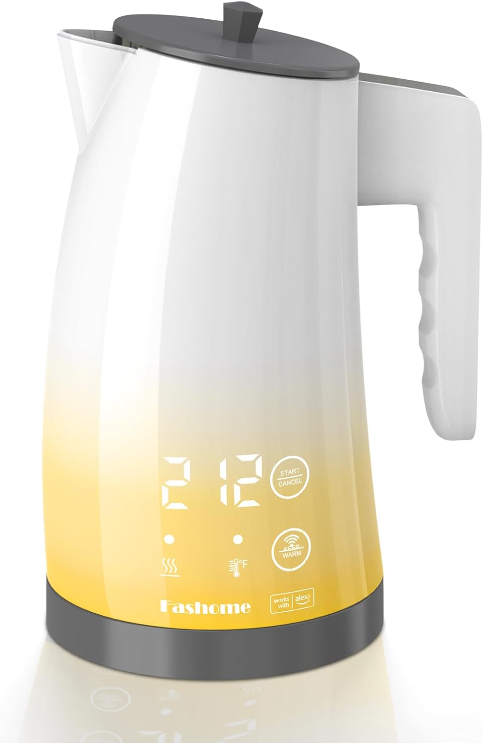 Electric Kettle with 5-Temperature Control,1.25L Cordless,Penguin Shape Design,1200W with Keep Warm and Auto Shut-Off,Perfect for Tea,Coffee & Themed Kitchen(Yellow Gradient)