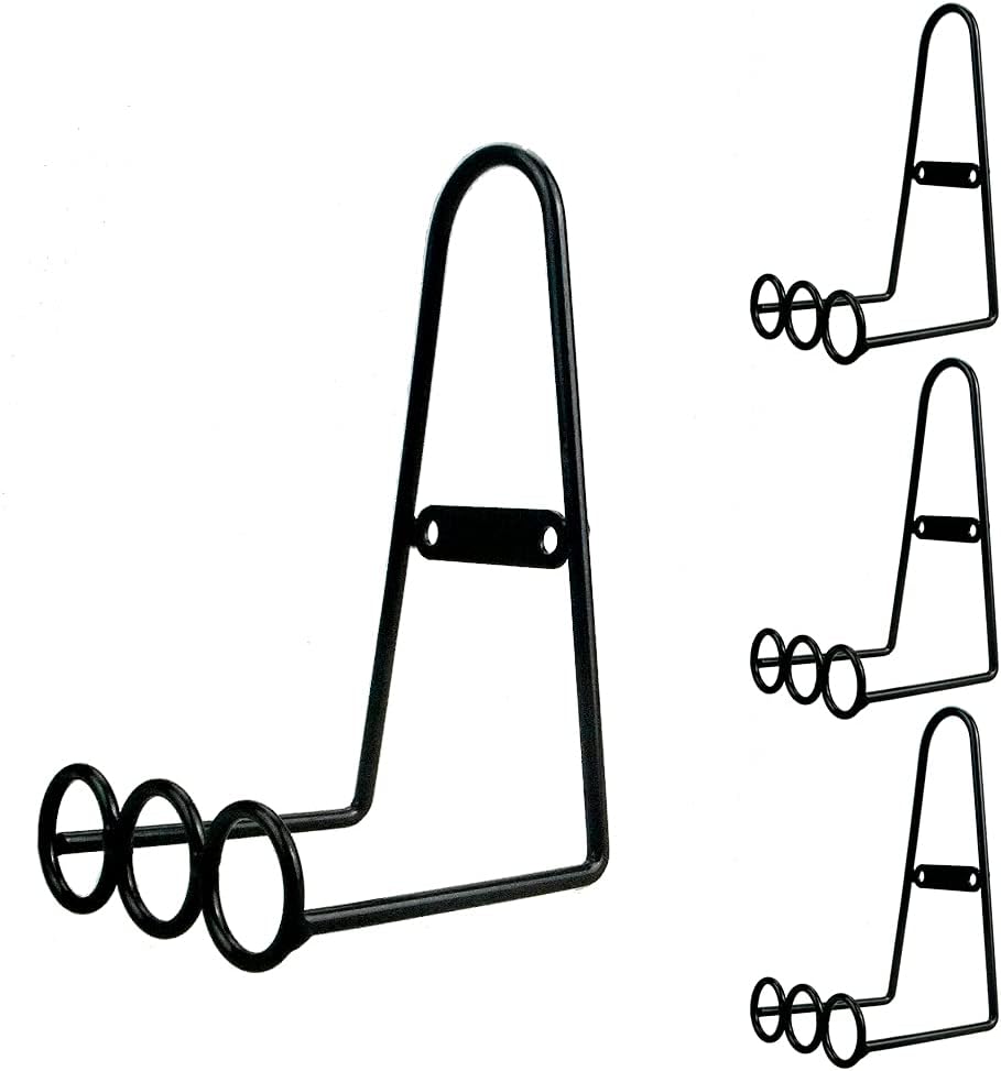 YY YEARCHY Plate Stand Holder for Wall Hanging Display Rack Art Hanger Metal Easel Photo Holder Books Bowls Platters (4, 6"x3.5"x3")