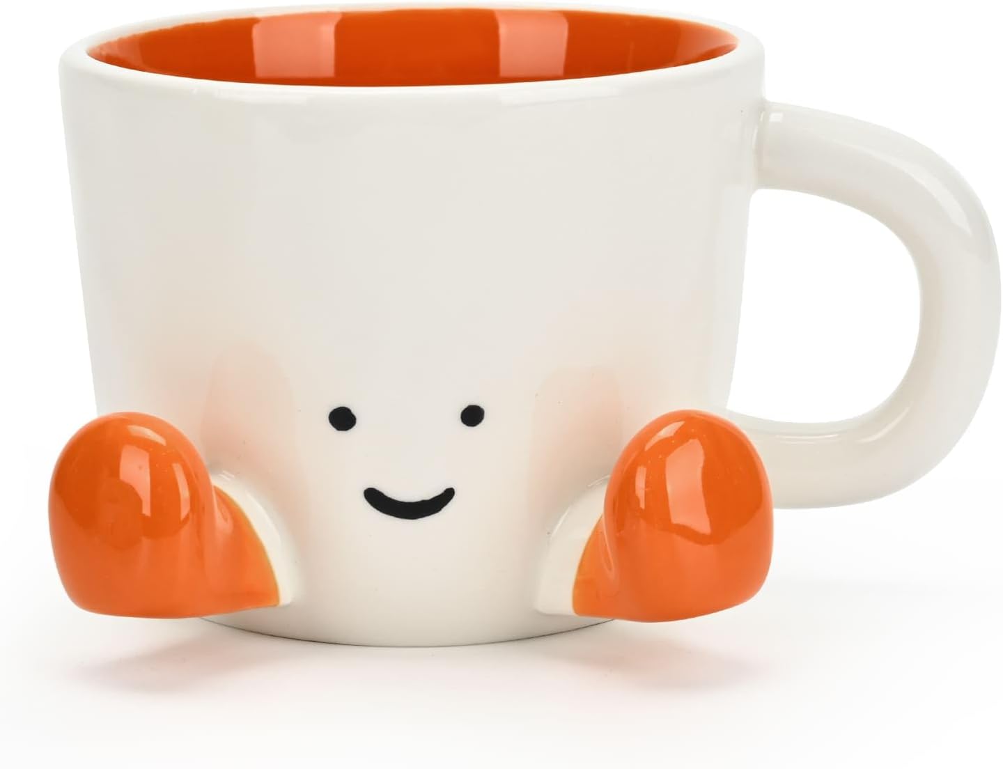 Coffee Mugs,Cute funny Mug For Women, 12.8oz/380ml Unique Ceramic Coffee Tea Cups, Office Mug Gift (orange)
