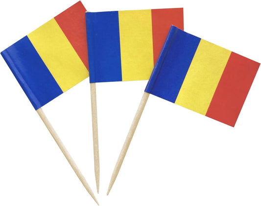 100 Pcs Romania Flag Romanian Toothpick Flags Cocktail Picks