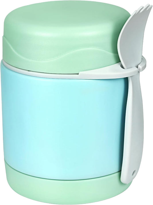 Pawtong10oz Soup Thermo for Hot Food Kids Insulated Food Jar,Thermo Hot Food Lunch Container, Width Mouth Stainless Steel Lunch Box for Kids with Spoon (Mint)