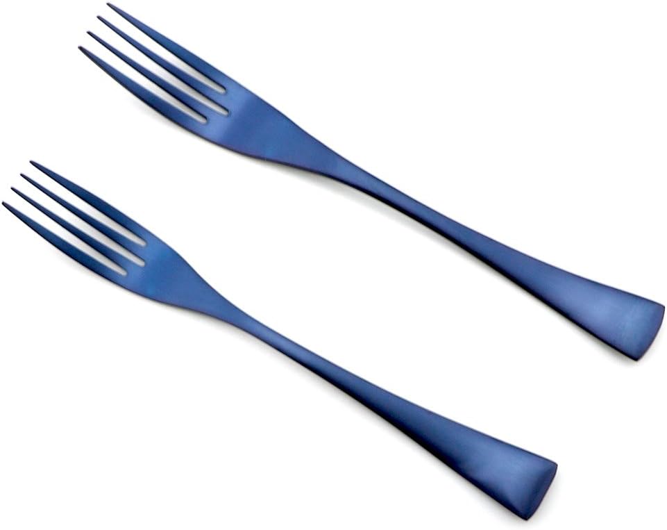 JASHII Luxury 20 Pieces 18/10 Stainless Steel Silversmiths Flatware Blue Matte Replace Titanium Black Silverware Set DISHWASHER SAFE Utensils,Dinner Knife Fork Salad Fork w/DINNER COFFEE Spoon