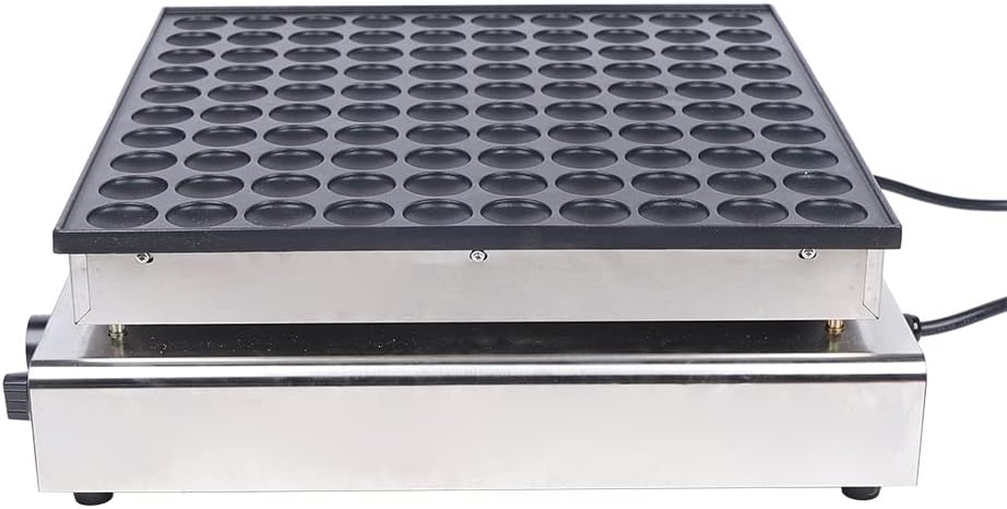 110V Mini Dutch Pancake Baker,Commercial Electric Nonstick Waffle Maker Machine,Non-stick Pancake Maker with Temperature Control (100PCS Sliver)