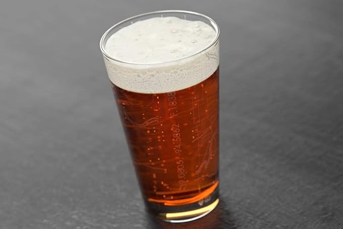 Well Told Engraved Kansas City Missouri Map Pint Glass, Etched Beer Gift (16 oz, Clear) City Map Pint, Custom City Glassware, Gifts For Beer Lovers