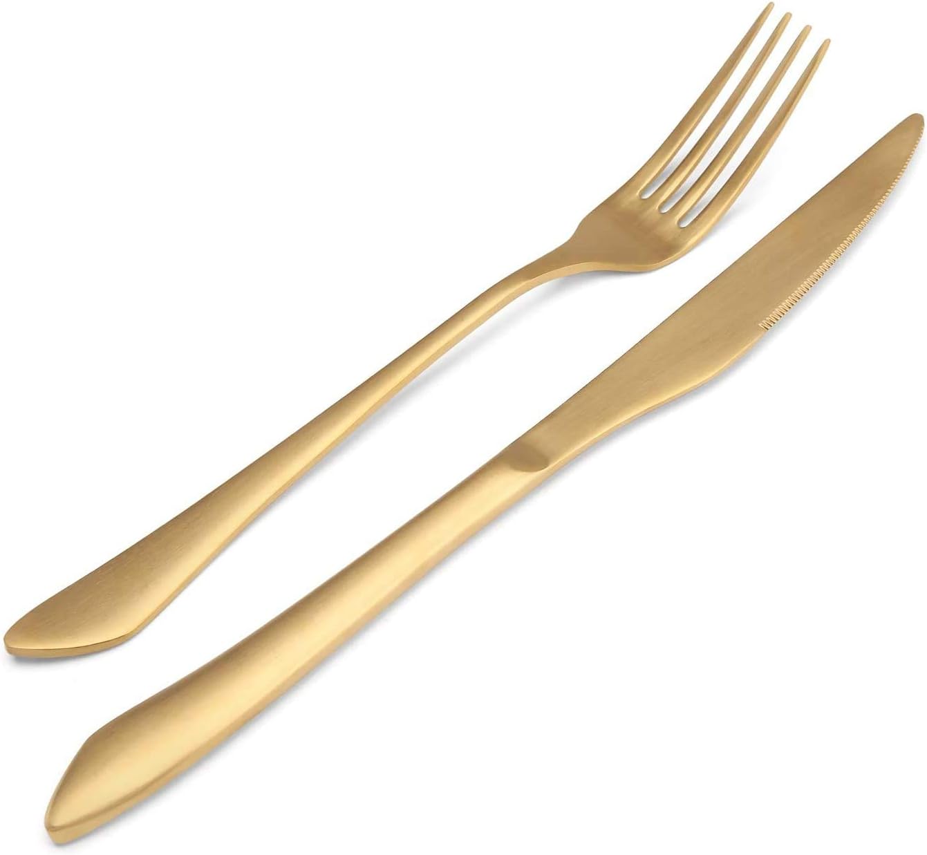 Matte Gold Silverware Set, 40-Piece Stainless Steel Flatware Set Service for 8, Satin Finish Tableware Cutlery Set for Home and Restaurant, Dishwasher Safe