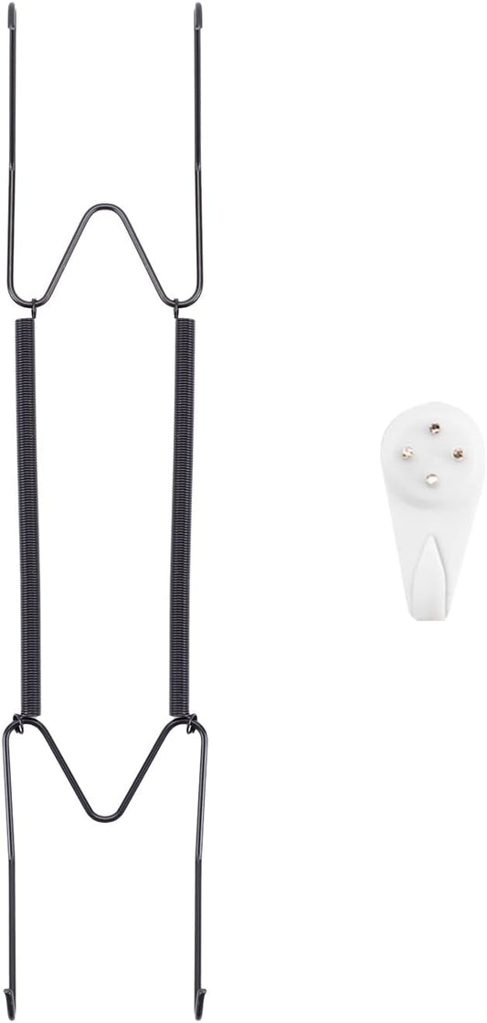 Plate Hangers for The Wall, Suitable for 10-14 inch Decorative Plate, Stainless Steel Wire Plate Holder with Wall Hooks and Rubber tip Protectors, Plate Hangers for Displaying Plates, Platter, Black