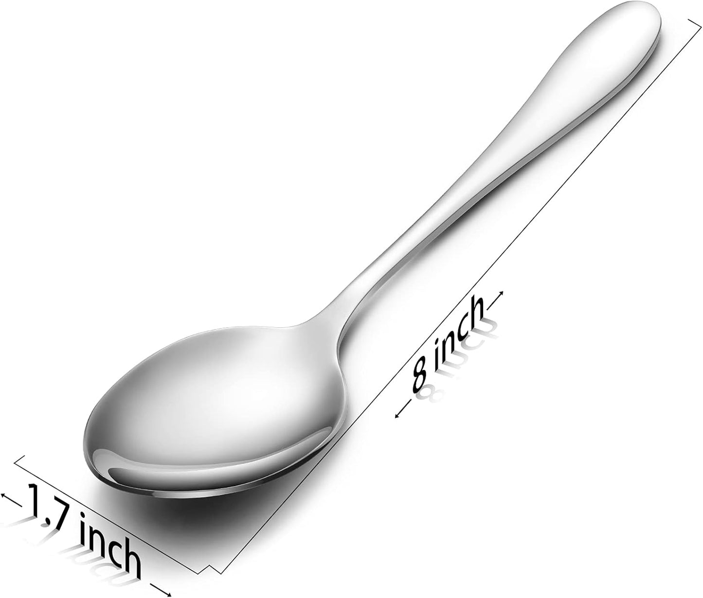 12-Piece Stainless Steel Dinner Spoon,Large Tablespoons,8-Inches (12-Piece)