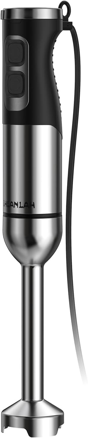 1000W Powerful Immersion Blender Handheld, 2025 New Update Hand Blender with 25-Speed and Heavy-Duty Copper Motor, Silver