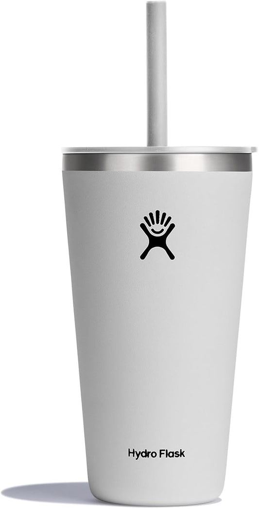 Hydro Flask All Around Tumbler Straw Lid, Insulated Travel Mug, Stainless Steel Coffee Cup 28 Oz White