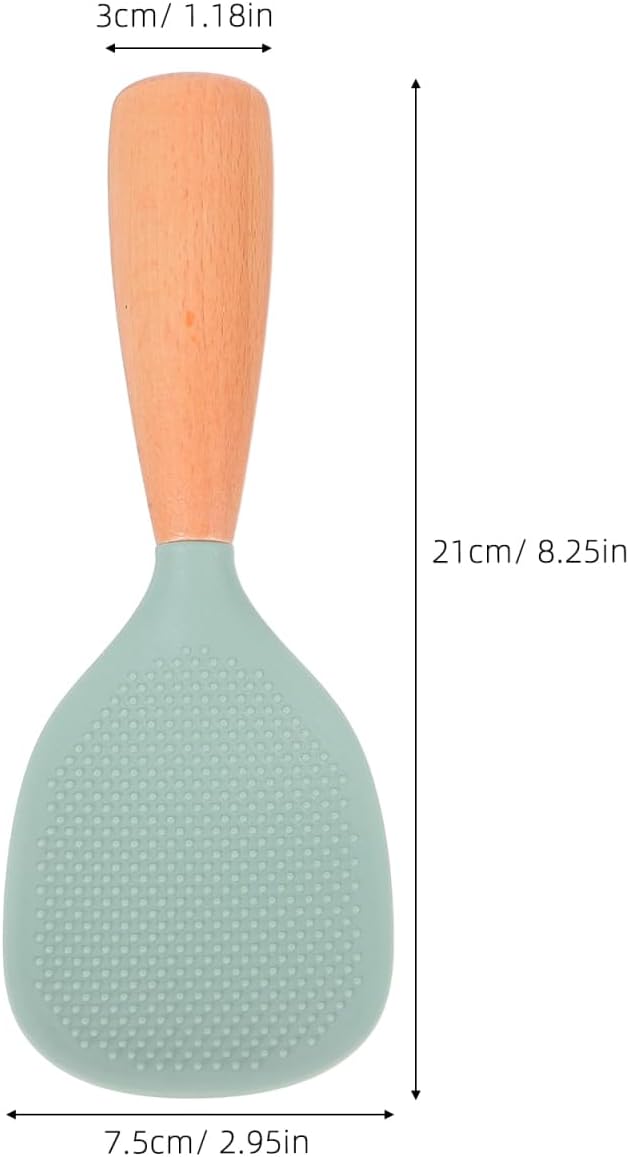 Silicone Wooden Rice Paddle Kitchen Utensils Cooking Ladle Handle