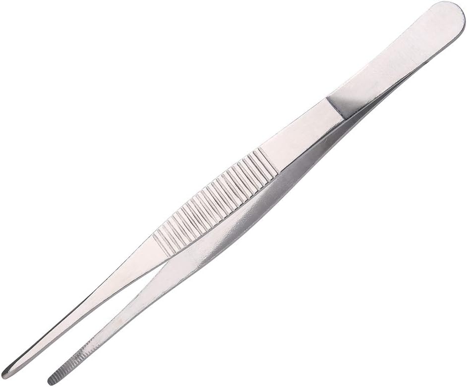 Aniso Long Tweezers - Precision Serrated Kitchen Tongs, Barbecue & Cooking Tweezers (6 Inches)