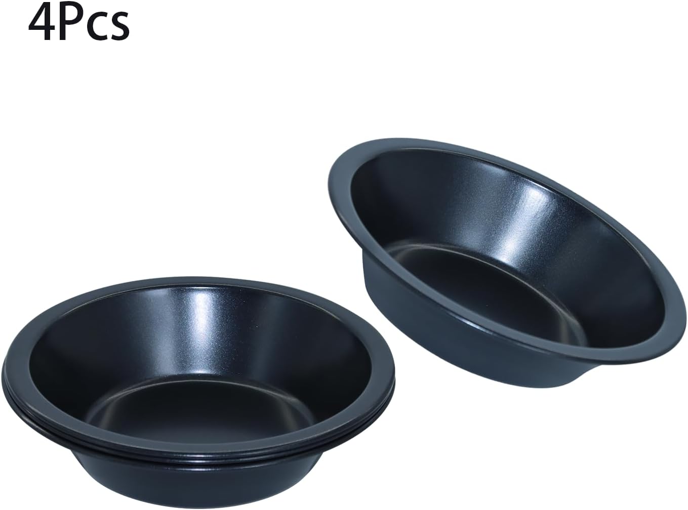 4 Pcs Mini Pie Pans, 5 Inch Round Small Pot Pie Plates, Nonstick Carbon Steel Bakeware Set for Baking Pies, Tarts