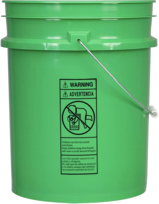 House Naturals 5 Gallon Bucket Pail Food Grade BPA Free with Screw on Gasket Lid (Pack of 3) Made in USA pails