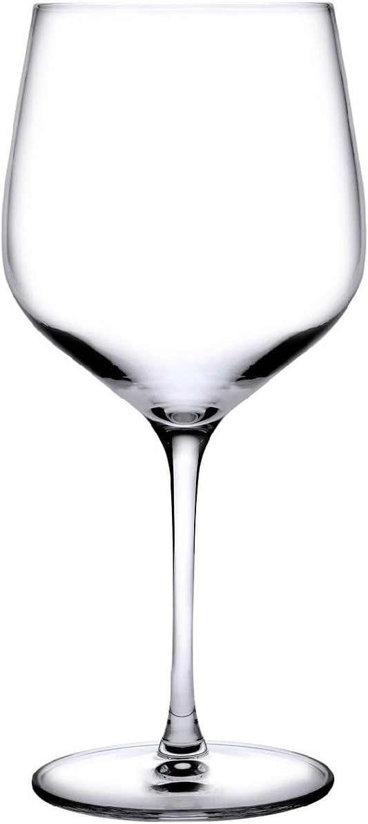 NUDE Red Wine Glasses Set of 2, Refine Burgundy – Crystal Long Stem Burgundy Red Wine Glasses with Traditional Bowl and Tapered Rim, Lead-Free, Dishwasher Safe, 21.25 oz