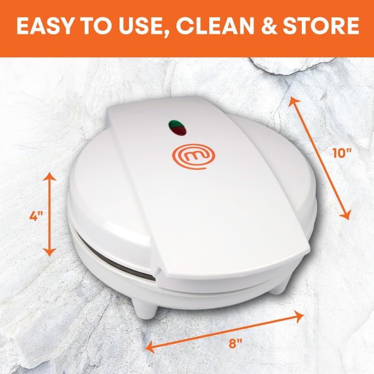 MasterChef Waffle Cone and Bowl Maker- Includes Shaper Roller & Bowl Press- Homemade Ice Cream Cone Treat Baking, Cookie Iron Machine, Portable Electric Kitchen Appliance for DIY Sundae Parties, Gift