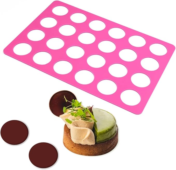 mostsom Round Silicone Chocolate Molds Cheese Chocolate Mat Cake Decorating Bakeware, Cookie Stencil Mat, Chocolate Chablon Molds, Baking Tools & Accessories for DIY Cake Decor (C_ Round)
