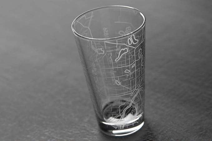 Well Told Engraved Minneapolis Minnesota Map Pint Glass, Etched Beer Gift (16 oz, Clear) City Map Pint, Custom City Glassware, Gifts For Beer Lovers