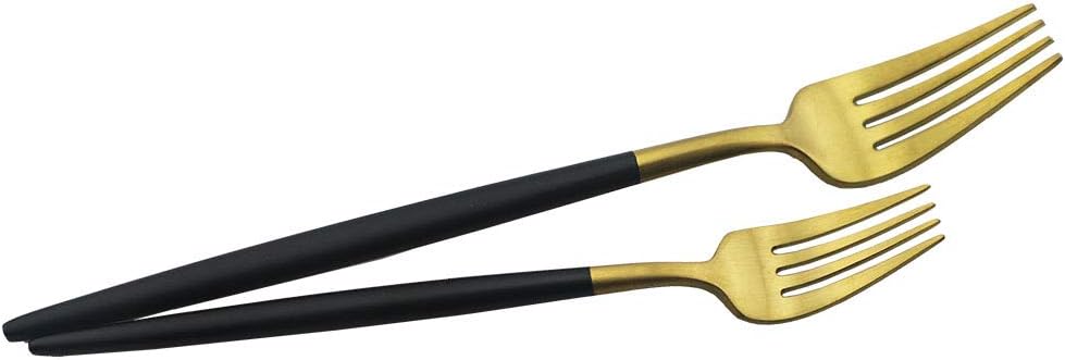 JASHII Luxury Black Gold Flatware, Silverware Sets, 20-piece Elegant Cute 18/10 Stainless Steel Silverware Set for Eating Home Kitchen Hotel Restaurant, Service Sets for 4 People, Dishwasher Safe