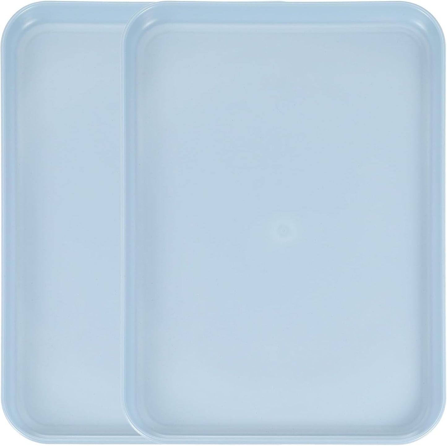 uxcell 2Pcs Plastic Serving Trays, 12.2 x 8.7 Inch Rectangle Food Trays Serving Cafeteria for Kitchen Restaurant Coffee Fruit Burger Lunch Dessert, Gray