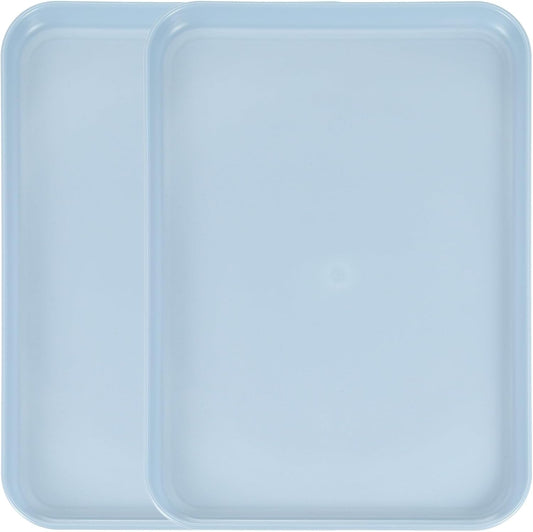 uxcell 2Pcs Plastic Serving Trays, 12.2 x 8.7 Inch Rectangle Food Trays Serving Cafeteria for Kitchen Restaurant Coffee Fruit Burger Lunch Dessert, Gray
