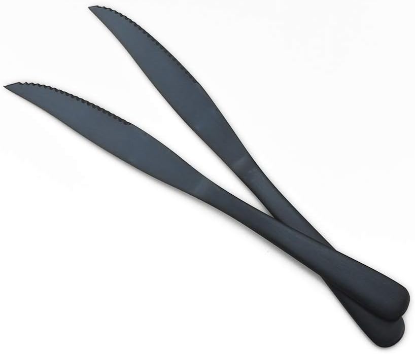 Gugrida Luxury 18/10 Stainless Steel Flatware Set Matte Black Silverware Set