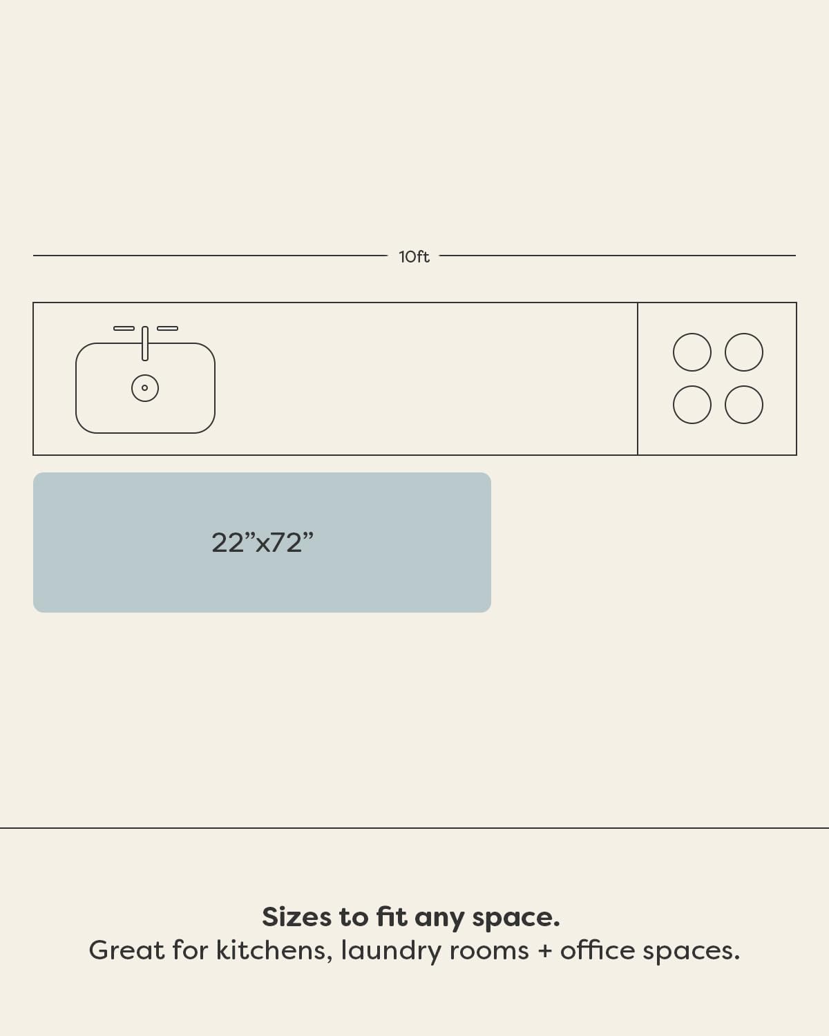 House of Noa Nama Standing Mat – Anti-Fatigue Cushioned Kitchen Mats for Floor | Ergonomic Bounce-Back Foam Kitchen Mats | Anti-Fatigue Mats for Kitchen & Standing | Reese Terracotta | 22" x 72"