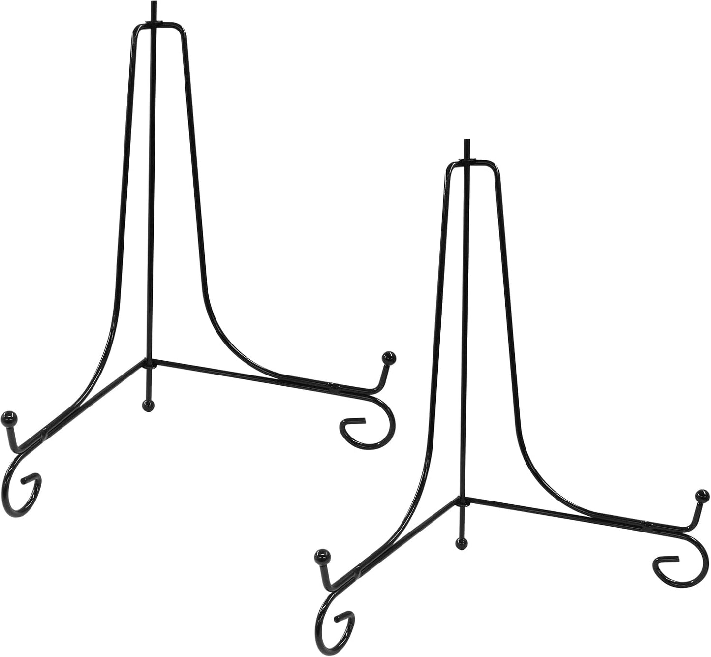 Hordion 2 Pack Plate Stand, 8 Inch Black Iron Easel Photo Display Stand Plate Holder for Picture Frame Book Tabletop Art Platter