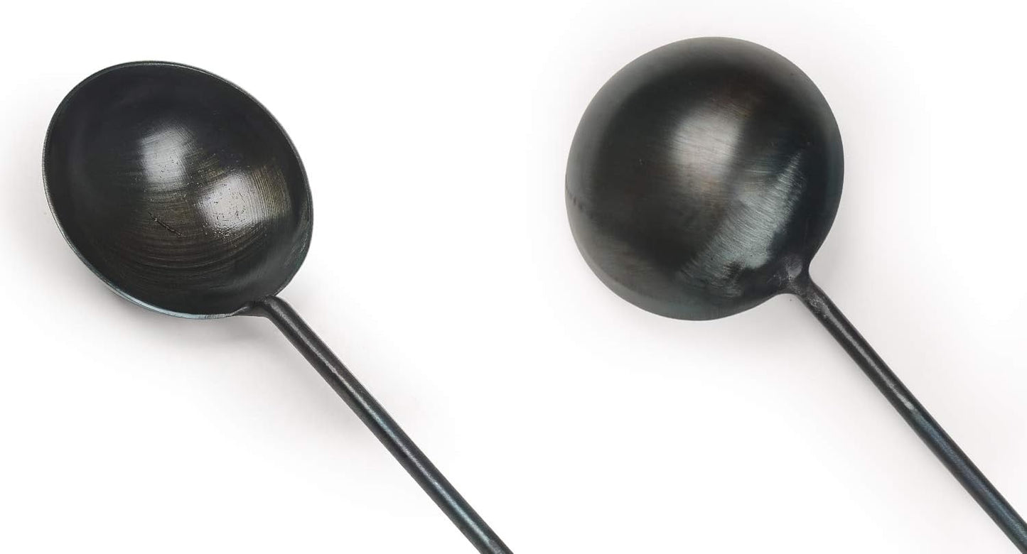 ZhenSanHuan Chinese Traditional HandMade Iron Ladle Wok Tool Set,Long wok utensils (Ladle)