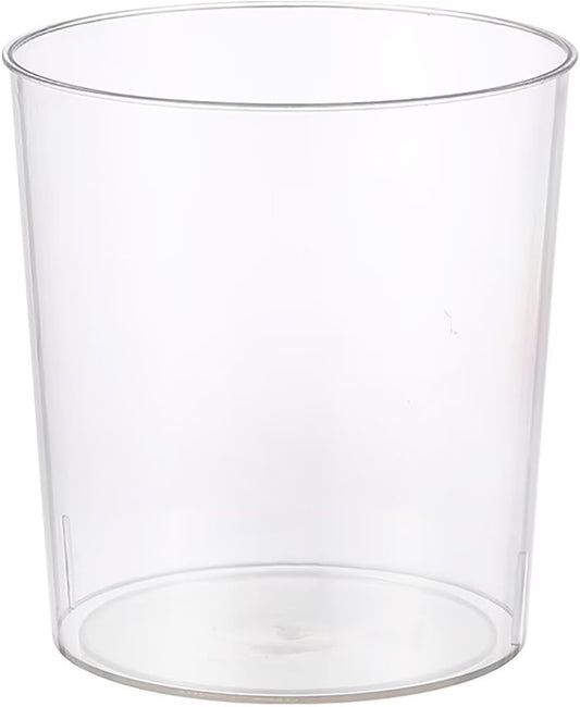 Bathroom Trash Can 7.5 x 6.3 x 8.1 Inch Small Trash Can Plastic Wastebasket Large Capacity Clear Round Garbage Can for Bathroom Bedroom Office Kitchen Dorm Room (M)