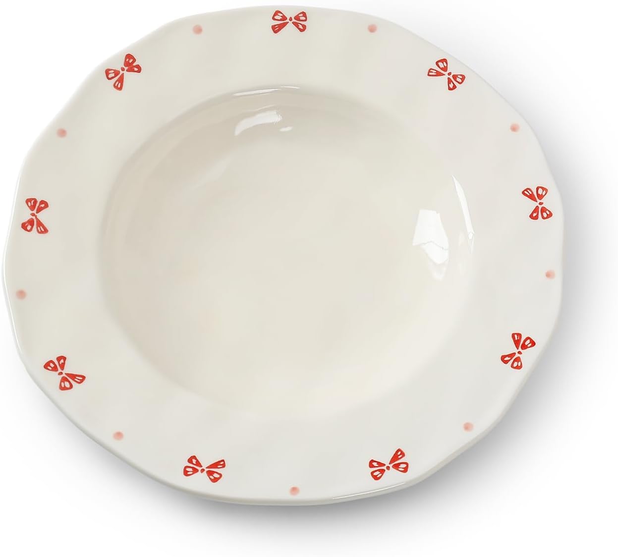 Koythin Ceramic Straw Hat Ramen Bowl Set, Pasta Bowls, Salad Serving Bowl for Noodle, Dinner, Salad, Microwave Dishwasher Safe (Pink Bow)