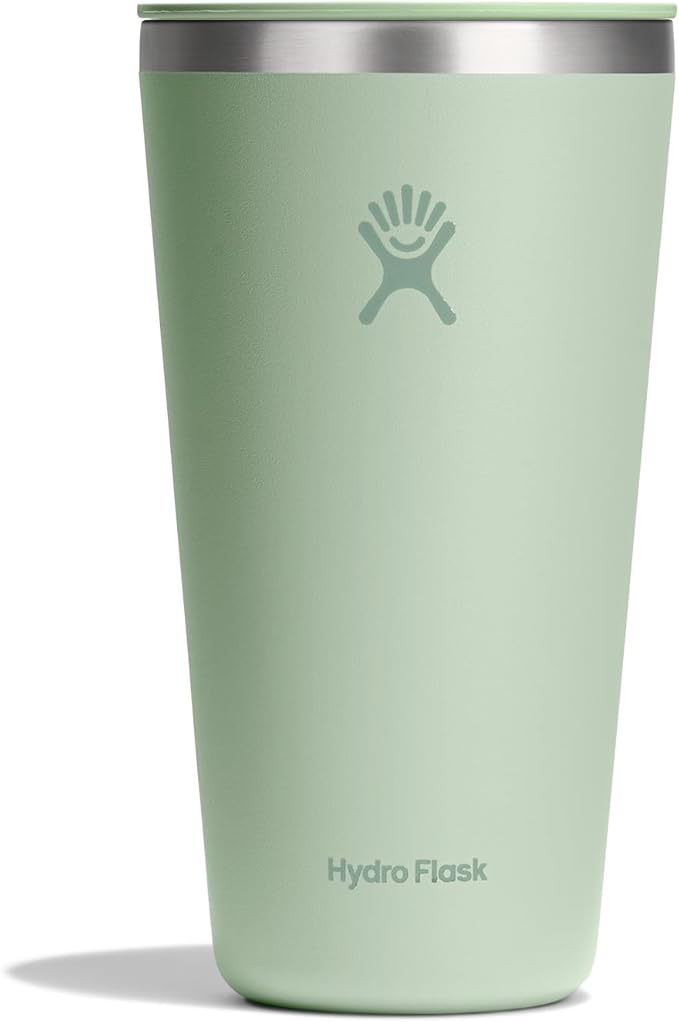 Hydro Flask All Around Tumbler Press-In Lid, Insulated Travel Mug, Stainless Steel Coffee Cup 28 Oz Aloe Green