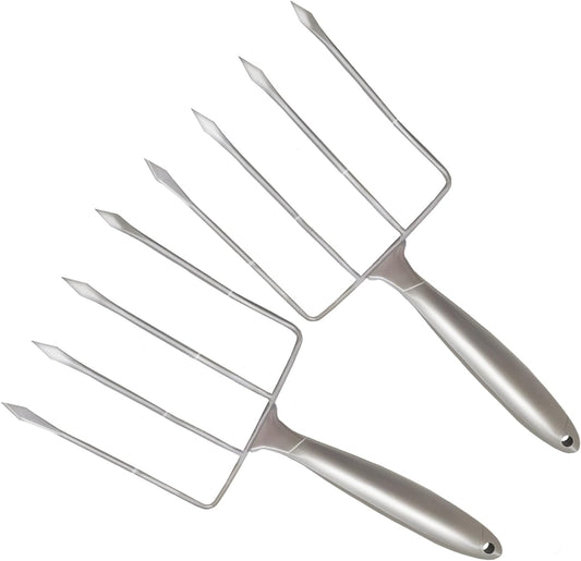 Stainless Steel Poultry Lifters Set of 2.Meat Forks, Roaster Poultry Fork, Carving Forks, Transfer Chicken or Ham Easily.