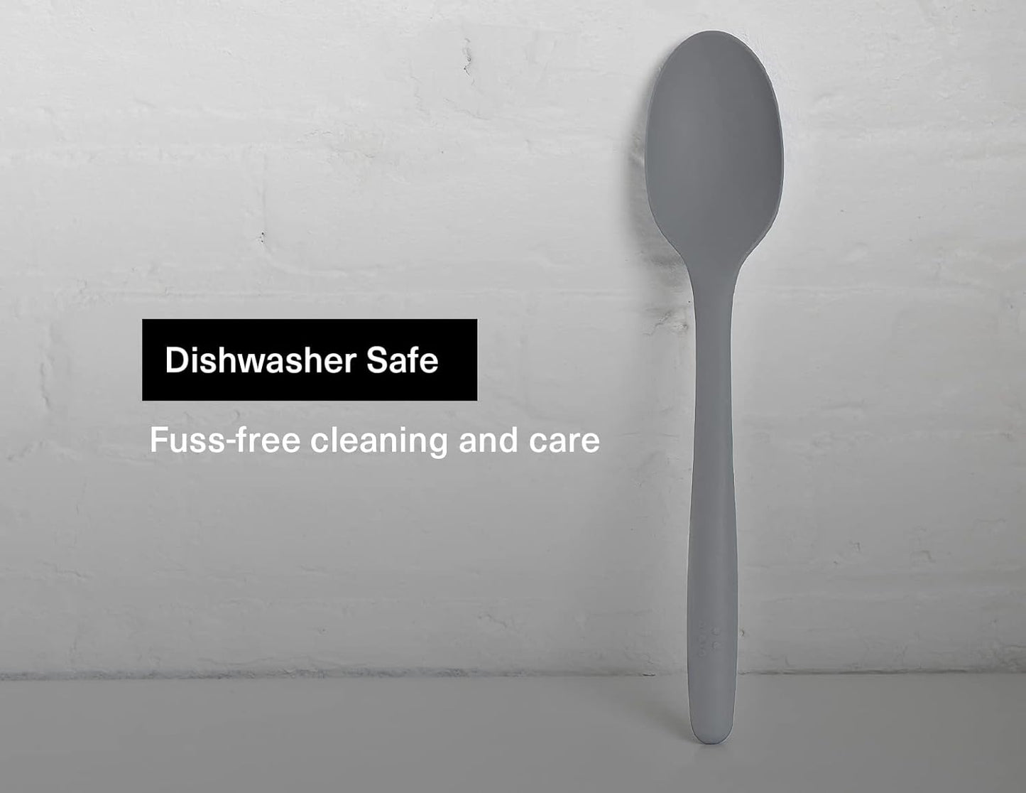 Misen Silicone Mixing Spoon - Professional-Grade, Dishwasher Safe - No Scratch Nonstick-Safe Kitchen Tool for Stirring, Scraping, and Serving - Stong, Durable, Heat Resistant - Gray