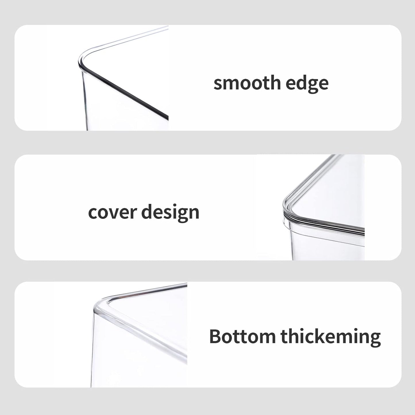 4-Piece Set,Plastic Storage Bin with Lid,Large Storage Containers,Stackable Lidded Storage Boxes for Cabinets, Clothes, Toys, Books (clear 4XL)