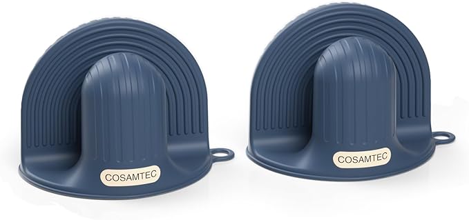 Silicone Oven Mitts Heat Resistant Mini Oven Gloves and Pot Holders Set for Kitchen Non Slip Waterproof Pinch Grips for Cooking and Baking Set of 2