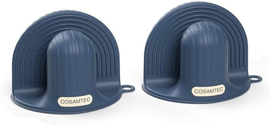 Silicone Oven Mitts Heat Resistant Mini Oven Gloves and Pot Holders Set for Kitchen Non Slip Waterproof Pinch Grips for Cooking and Baking Set of 2