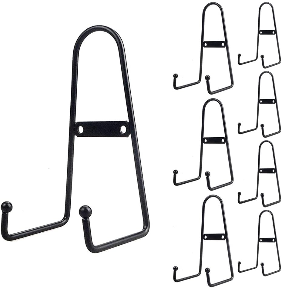YY YEARCHY Plate Stand Holder for Wall 8 Pieces Hanging Display Rack Art Hanger Metal Easel Photo Holder Books Bowls Platters
