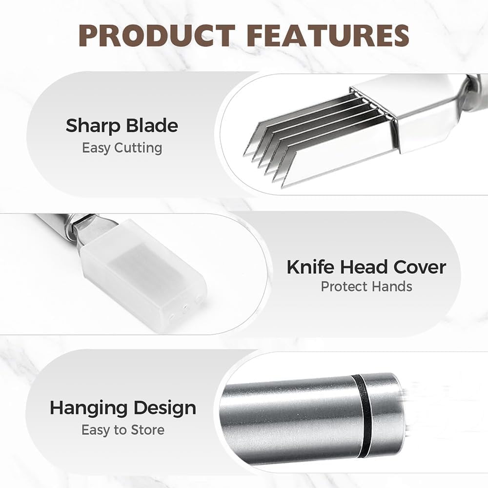 Shred Silk The Knife, 2025 Green Onion Cutter Stainless Steel Chopped Kitchens Slicing Tool Cutter for Vegetables Onion Garlic, Multifunctional Kitchen Food Vegetable Cutter Kitchen Gadget (A 2Pack)