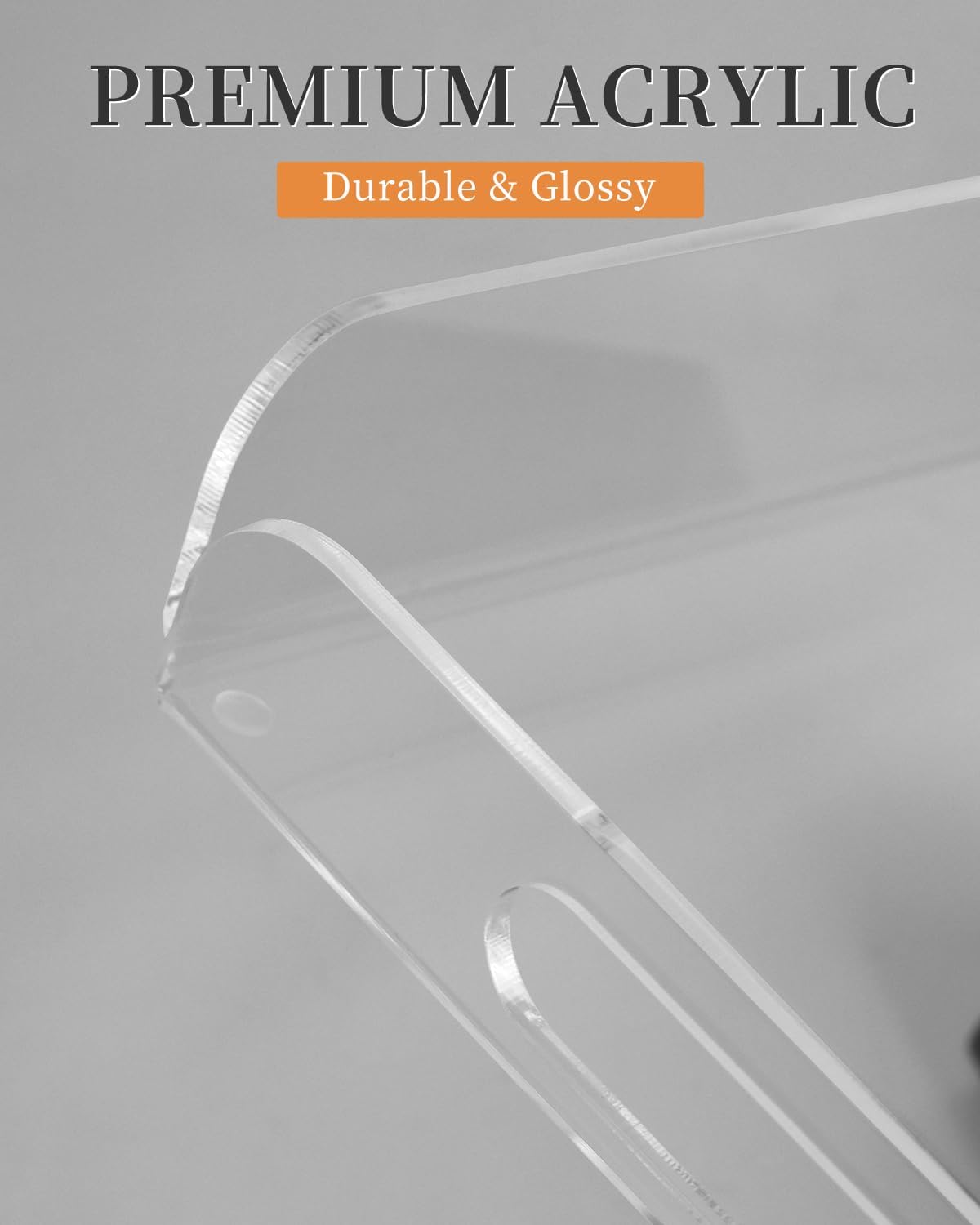 Clear Acrylic Serving Tray 15x10.2 Inches - Heat Bent Design for Coffee Table, Bakery, Vanity, and Kitchen - Durable Organizer for Food, Drinks, and Décor