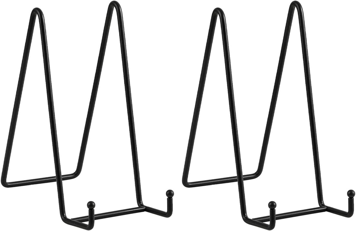 LIONWEI LIONWELI Plate Display Stand Easel Holders - 8" Tabletop Metal Stands for Decorative Plates, Picture Frames and Cookbooks - Black, 2-Pack
