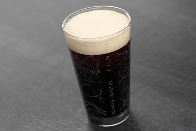 Well Told Engraved Pittsburgh Pennsylvania Map Pint Glass, Etched Beer Gift (16 oz, Clear) City Map Pint, Custom City Glassware, Gifts For Beer Lovers